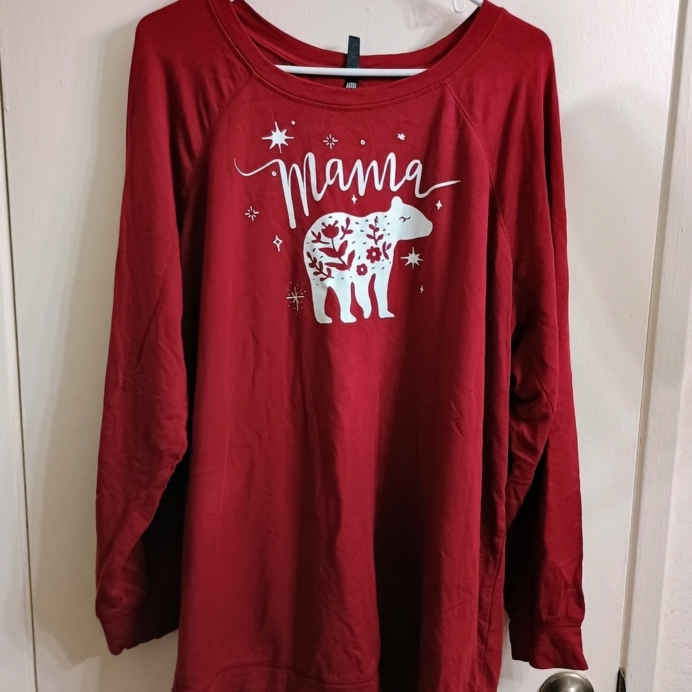 Torrid Red Women's Light Weight Sweatshirt with Bear Design